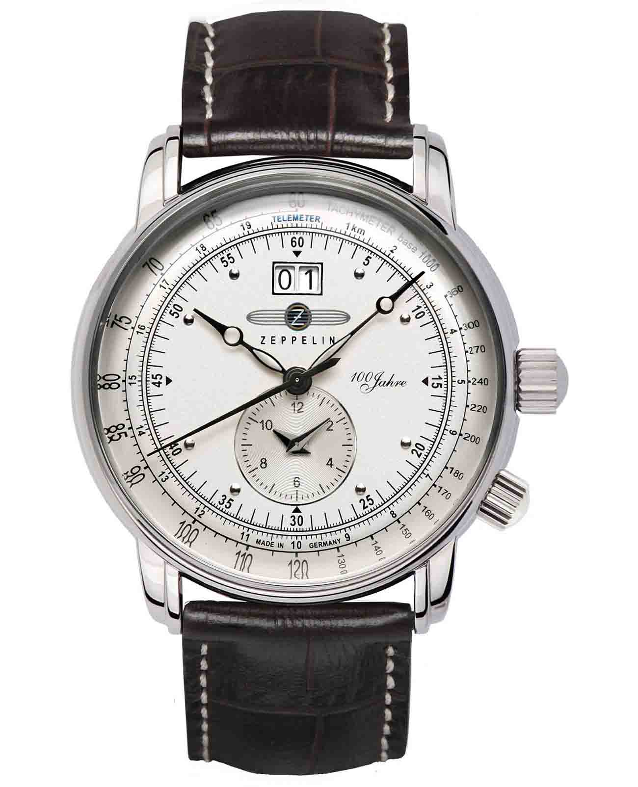 Zeppelin Zeppelin 100 Years Zeppelin ZEP-76401  76401 кварцевые мужские часы бежевый циферблат, браслет кожаный — вид спереди