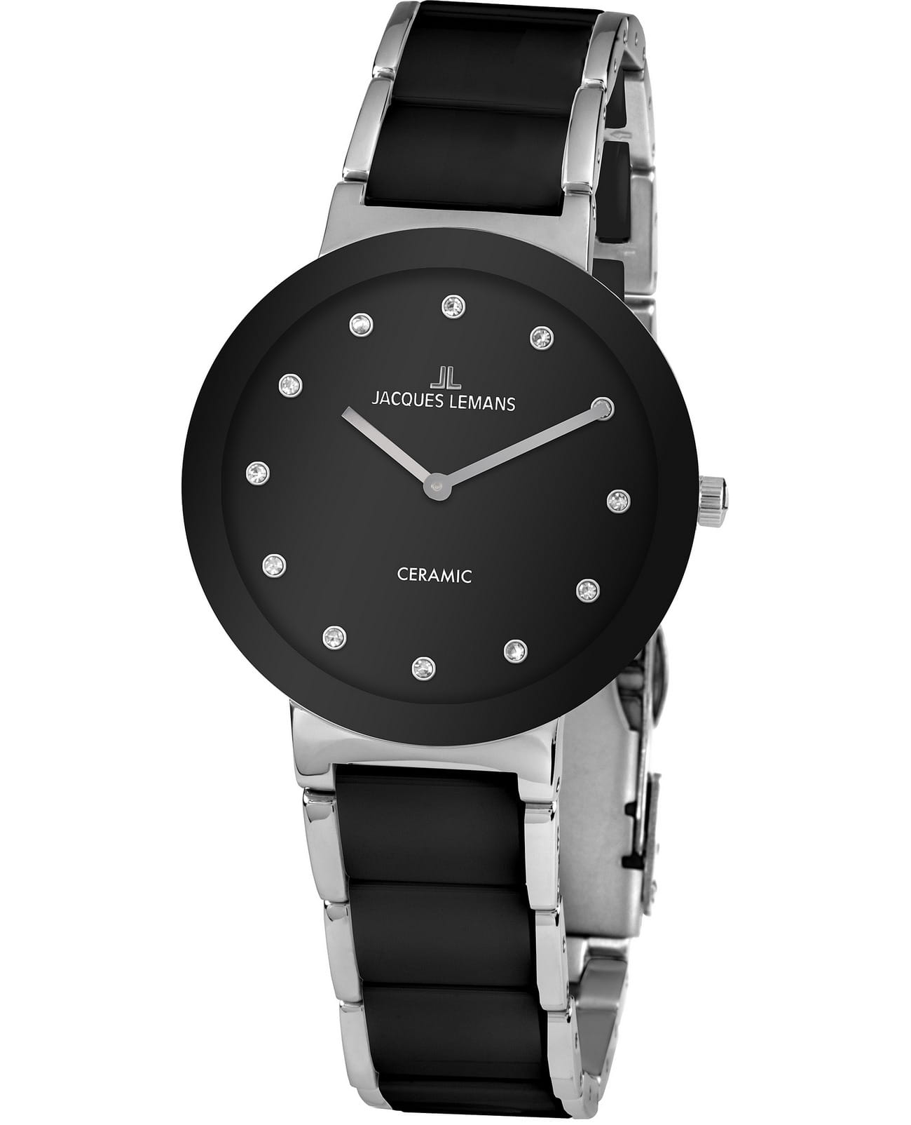 Jacques Lemans Jacques Lemans High Tech Ceramic 42-7G  42-7G кварцевые женские часы черный циферблат, браслет керамика — вид спереди