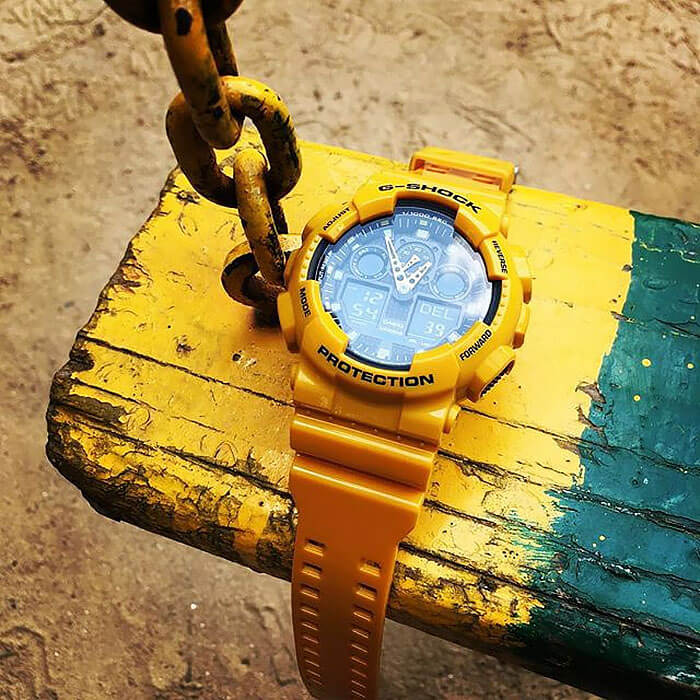 Casio Casio G-Shock GA-100A-9ADR (GA-100A-9A) GA-100A-9A оригинальные мужские часы в комплекте с коробкой