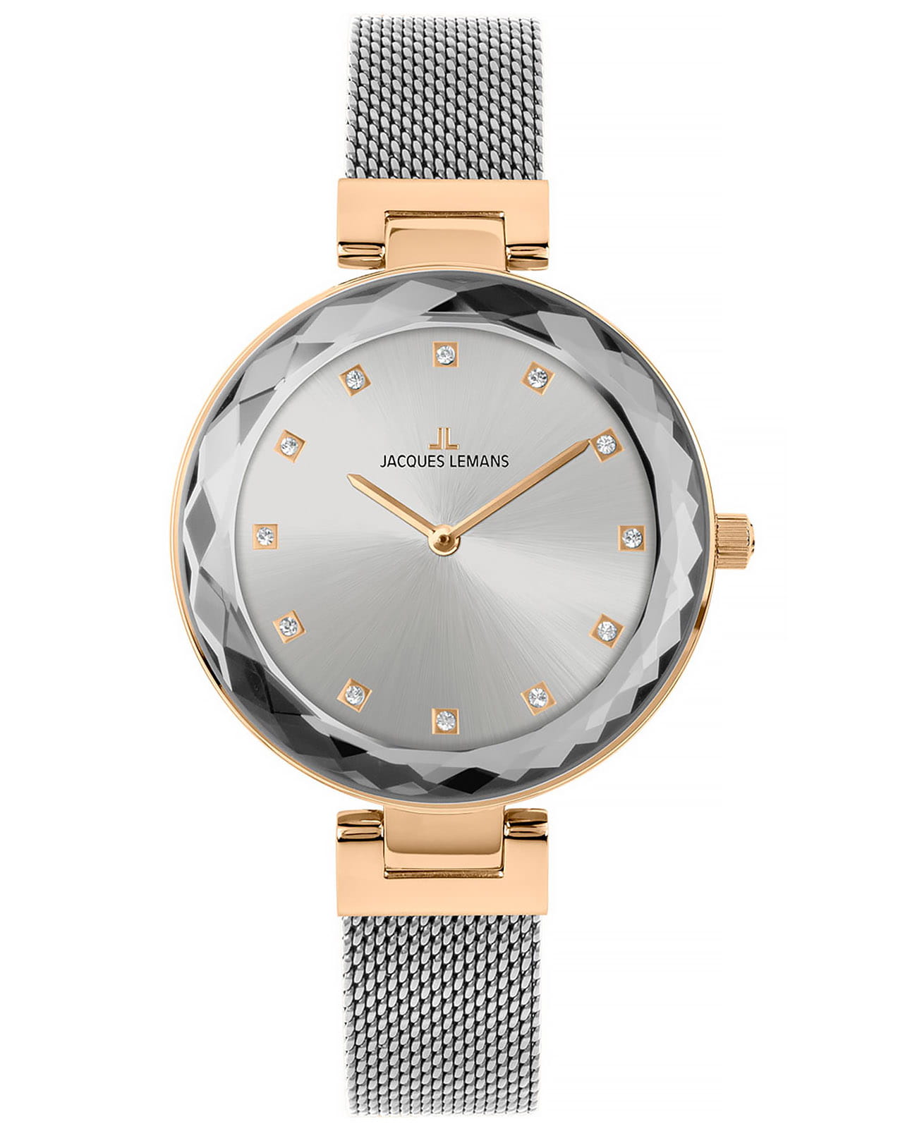 Jacques Lemans Jacques Lemans Design Collection 1-2139G  1-2139G кварцевые женские часы черный циферблат, браслет нержавеющая сталь с ip-покрытием — вид спереди