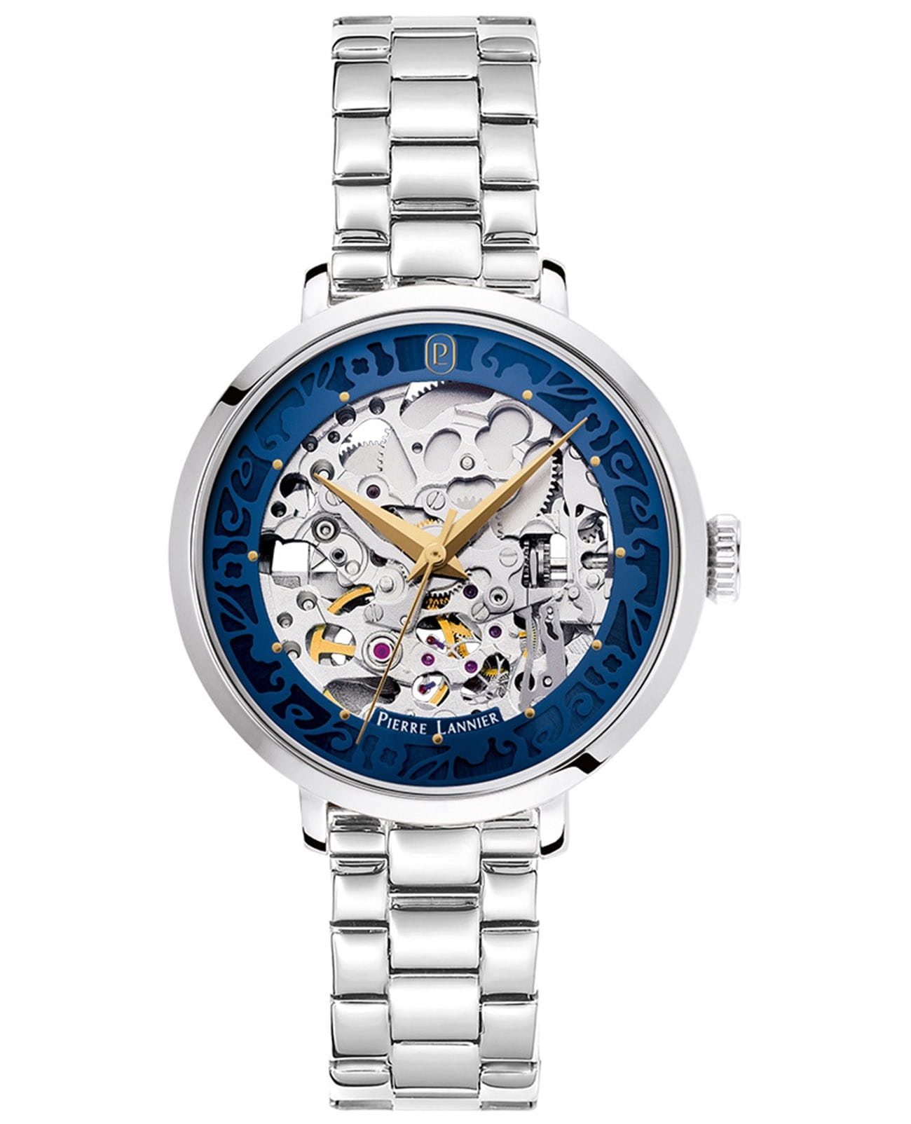 Pierre Lannier Pierre Lannier Automatic 141K661  141K661 механические женские часы синий циферблат, браслет нержавеющая сталь — вид спереди
