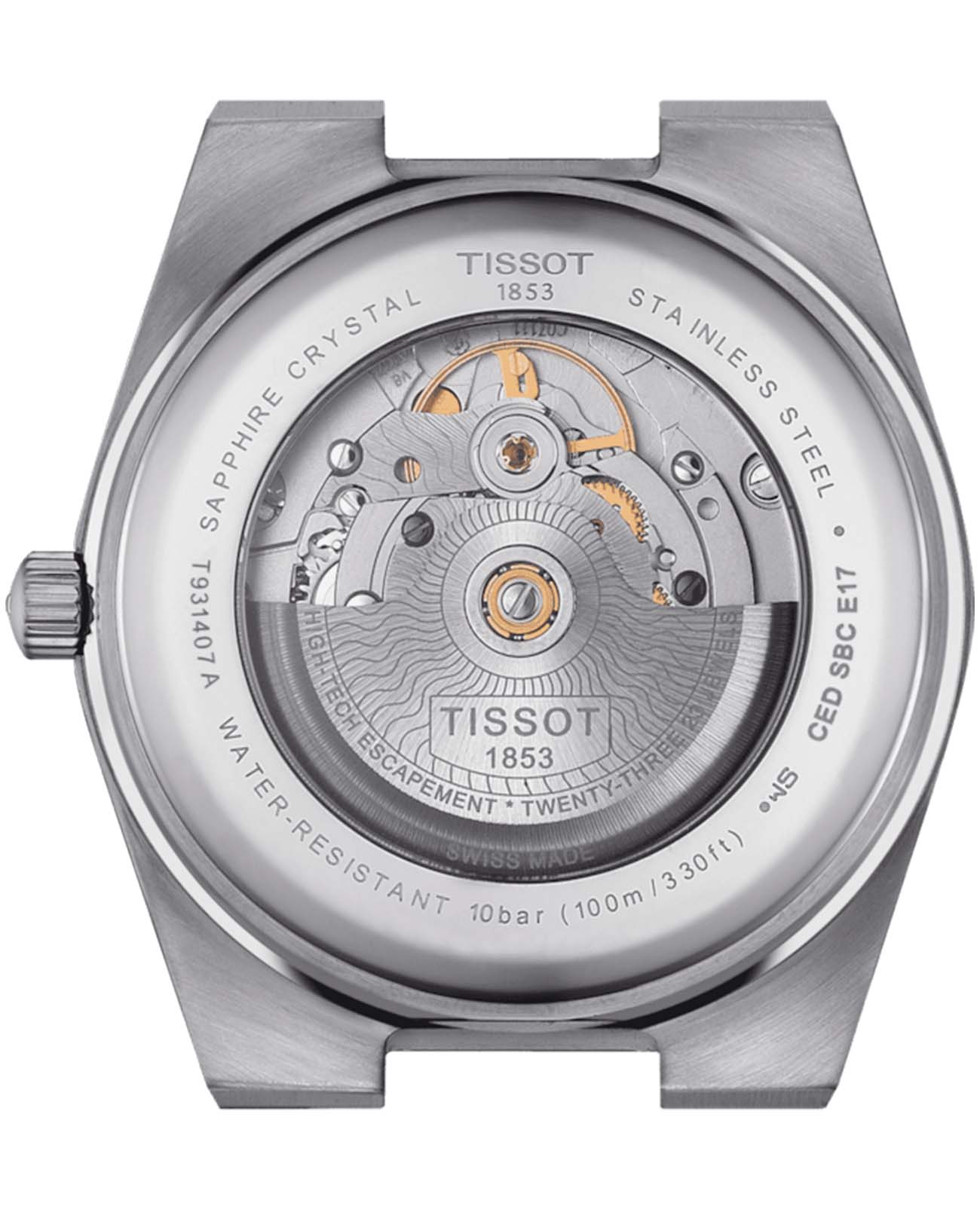 Tissot Tissot PRX Powermatic 80 Steel & 18k Gold T931.407.41.031.00, prx швейцария мужские часы на браслете нержавеющая сталь боковой вид