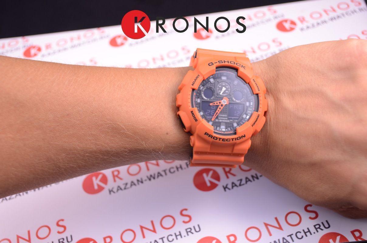 Casio Casio G-Shock GA-100L-4A, g-shock япония мужские часы на браслете пластик боковой вид