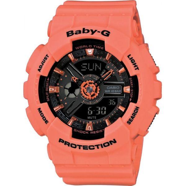 Casio Casio Baby-G BA-111-4A2  BA-111-4A2 кварцевые женские часы черный циферблат, браслет пластик — вид спереди