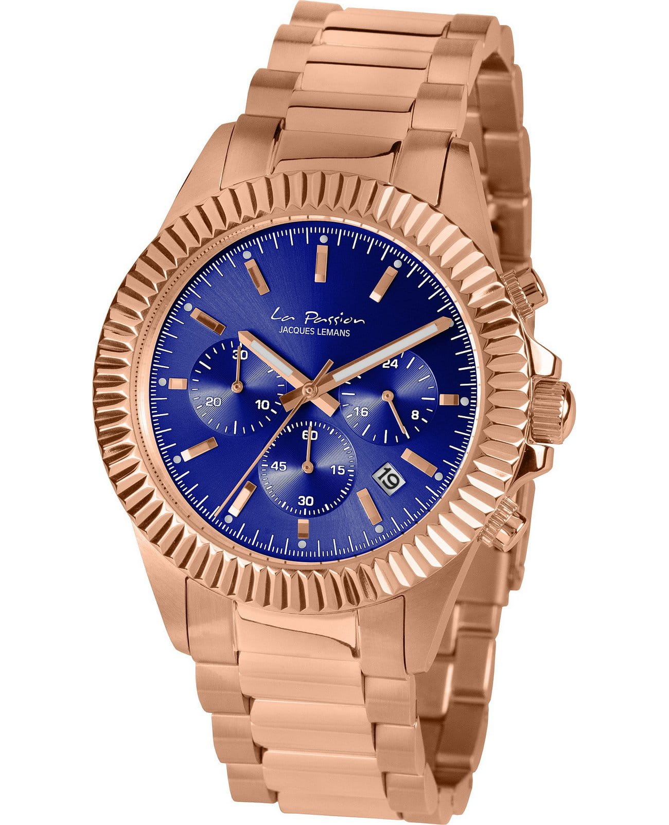 Jacques Lemans Jacques Lemans La Passion LP-111L  LP-111L кварцевые женские часы синий циферблат, браслет нержавеющая сталь — вид спереди