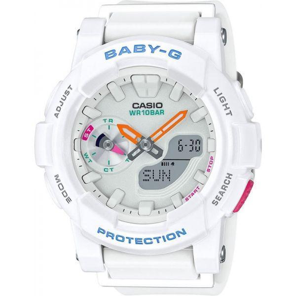 Casio Casio Baby-G BGA-185-7A  BGA-185-7A кварцевые женские часы белый циферблат, браслет пластик — вид спереди