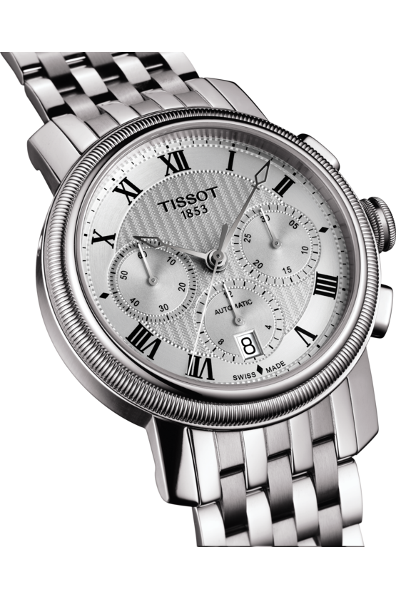 Tissot Tissot Bridgeport Automatic Valjoux T097.427.11.033.00 мужские часы белый циферблат на запястье