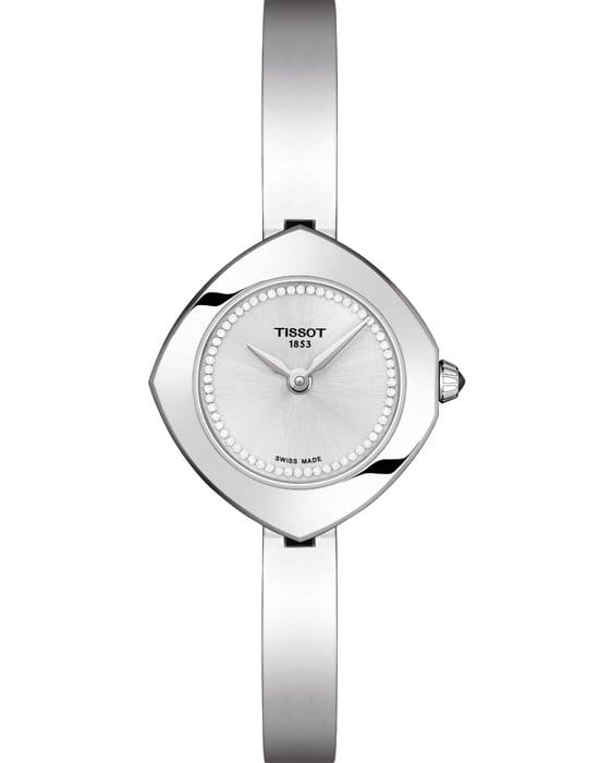 Tissot Tissot Femini-T T113.109.11.036.00  T1131091103600 кварцевые женские часы серебристый циферблат, браслет  — вид спереди