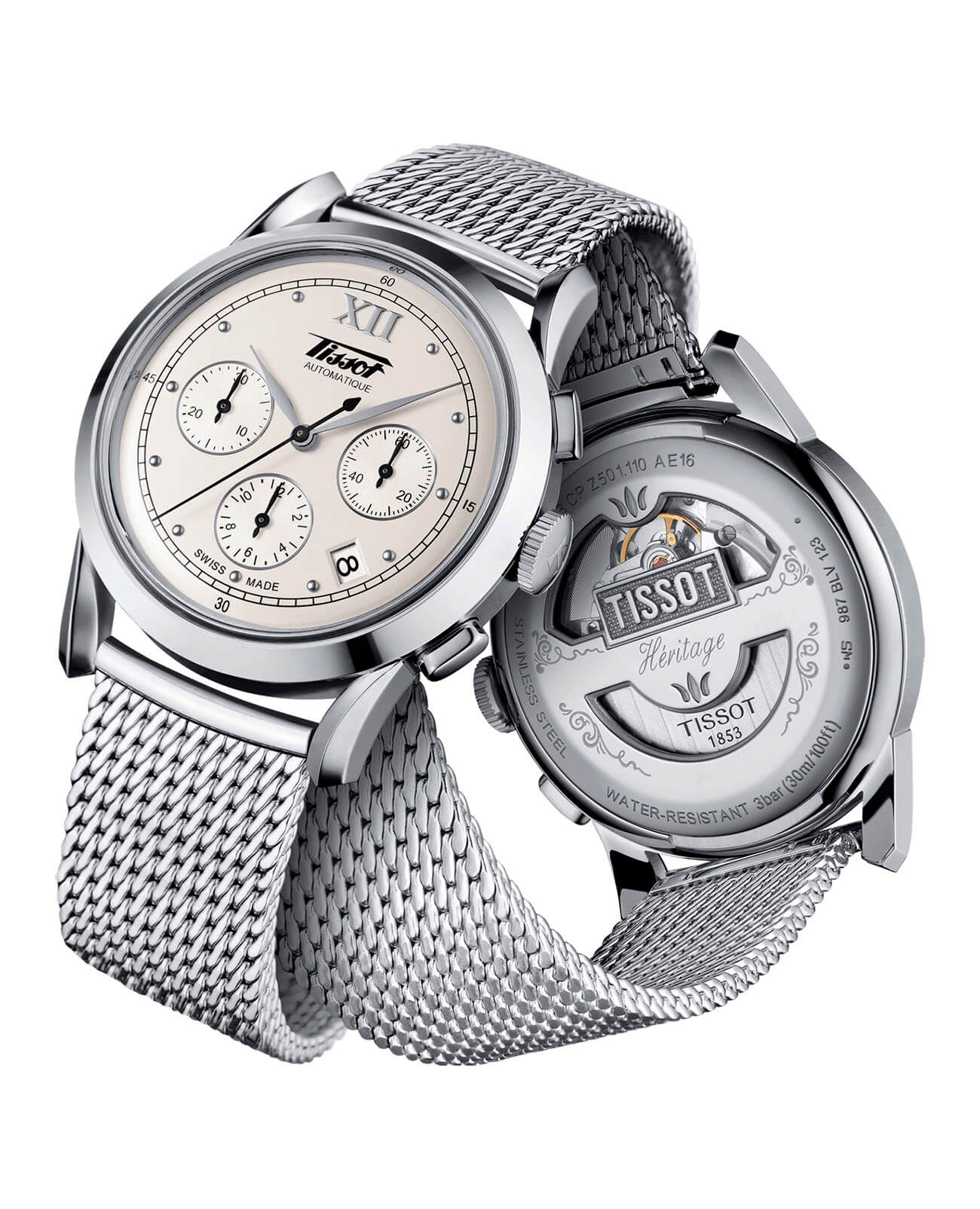 Tissot Tissot Heritage 1948 T66.1.782.33, t-heritage швейцария мужские часы на браслете нержавеющая сталь боковой вид