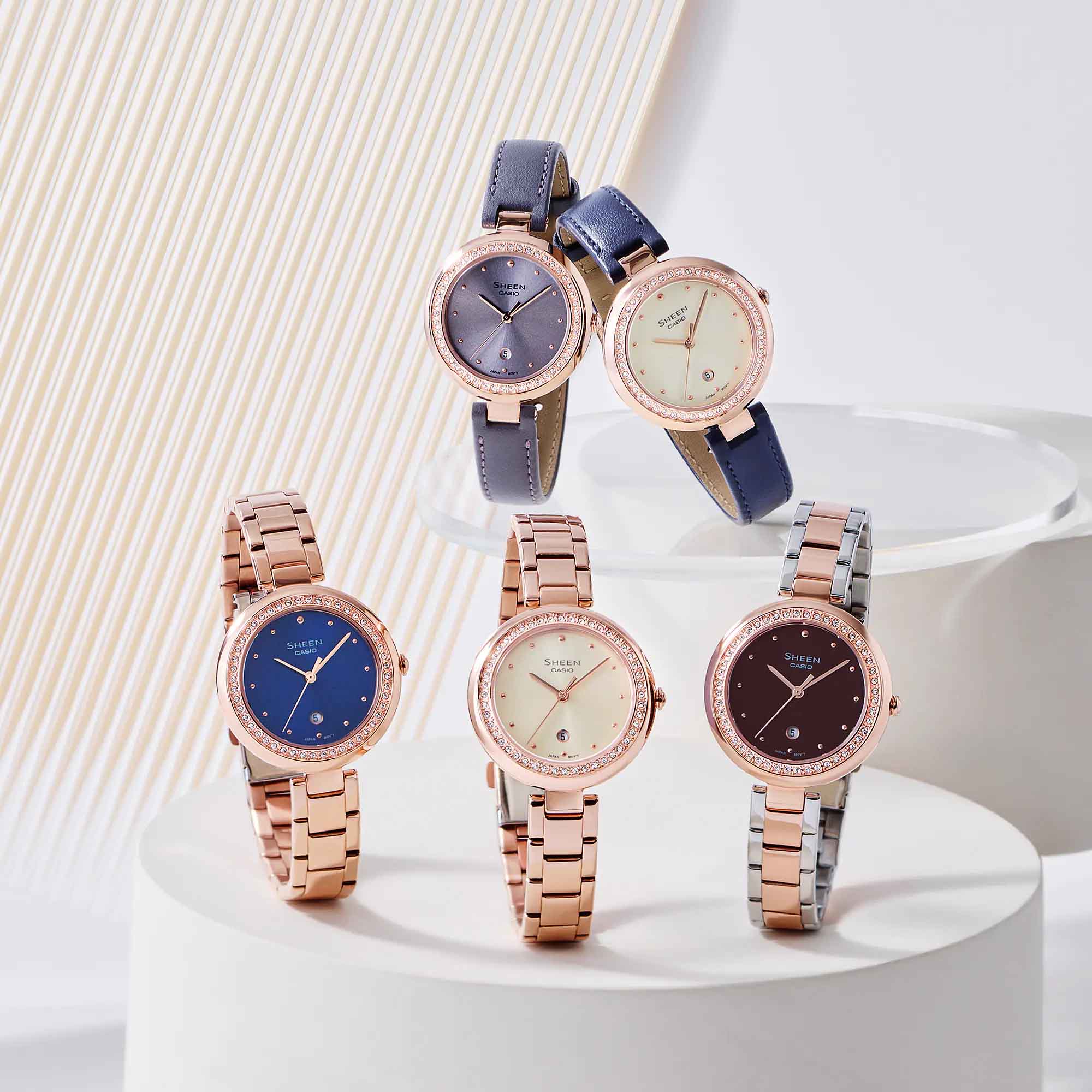 Casio Casio Sheen SHE-4556PG-7AUDF , наручные женские часы фото под углом