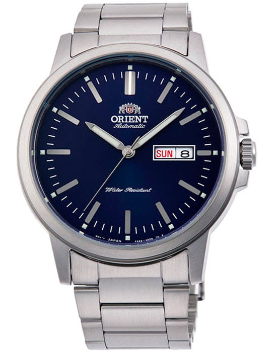 Orient Orient Automatic RA-AA0C02L (RN-AA0C02L)  RA-AA0C02L механические мужские часы синий циферблат, браслет нержавеющая сталь — вид спереди