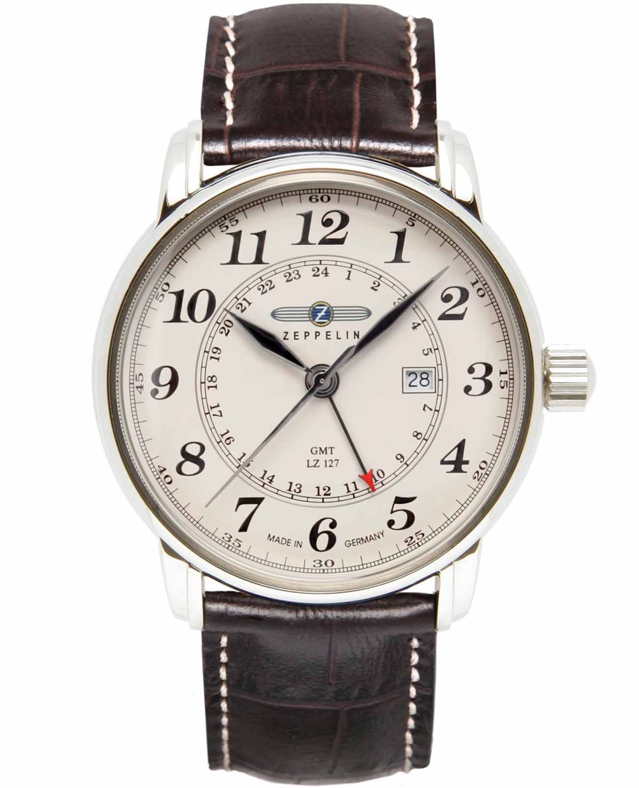 Zeppelin Zeppelin LZ127 Graf Zeppelin 76425  76425 кварцевые мужские часы  циферблат, браслет кожаный — вид спереди