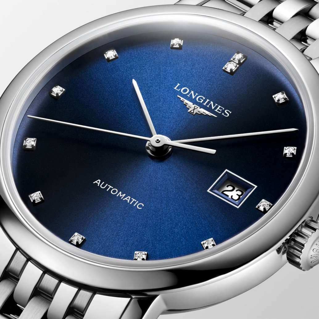 Longines Longines Elegance Elegant Collection 29 мм L4.310.4.90.6 женские часы синий циферблат на запястье