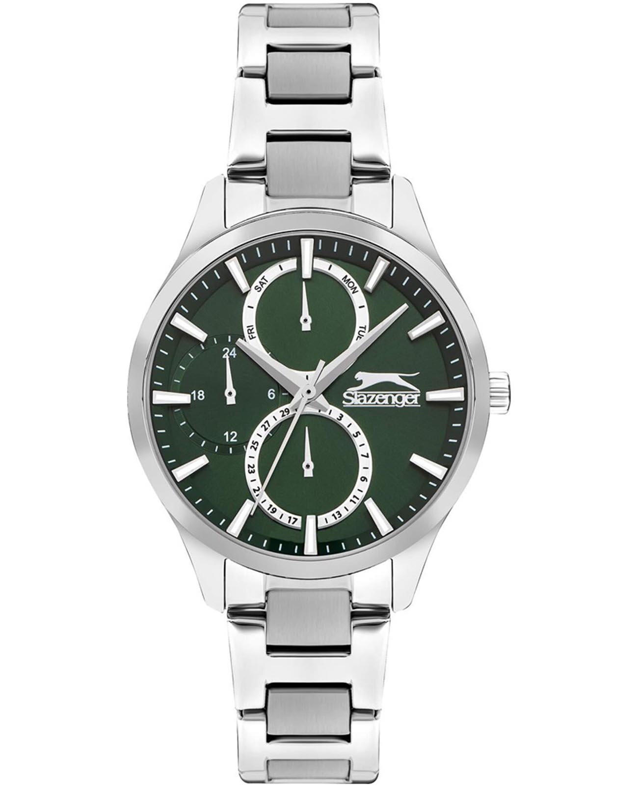Slazenger Slazenger SL.09.2284.4.01  SL.09.2284.4.01 кварцевые женские часы зеленый циферблат, браслет суперметалл — вид спереди