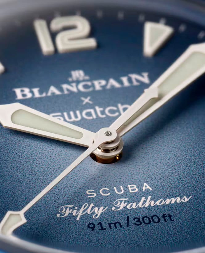 Swatch Swatch x Blancpain Atlantic ocean SO35A100 мужские часы синий циферблат на запястье