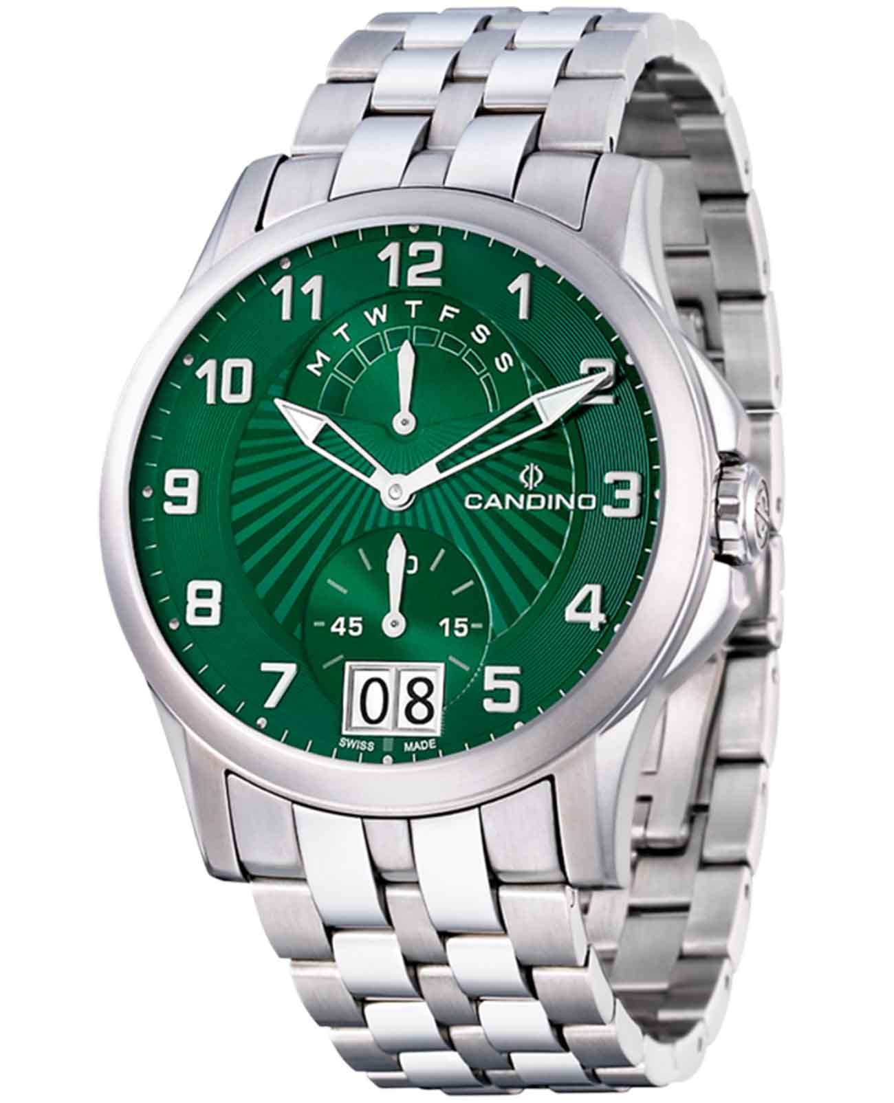 Candino Candino Series 1947 C4389/E  C4389/E кварцевые мужские часы зеленый циферблат, браслет нержавеющая сталь — вид спереди
