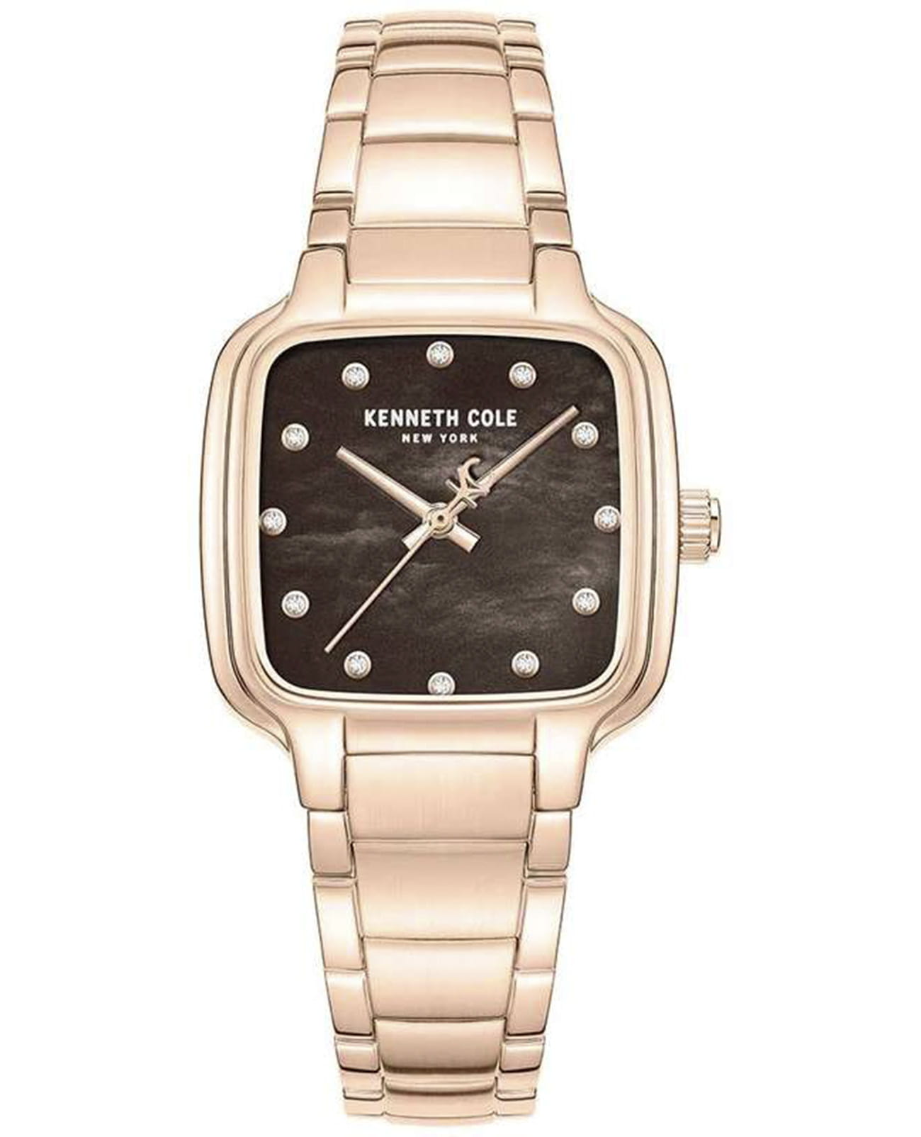 Kenneth Cole Kenneth Cole Modern Classic KCWLG0087801  KCWLG0087801 кварцевые женские часы коричневый циферблат, браслет нержавеющая сталь с ip-покрытием — вид спереди