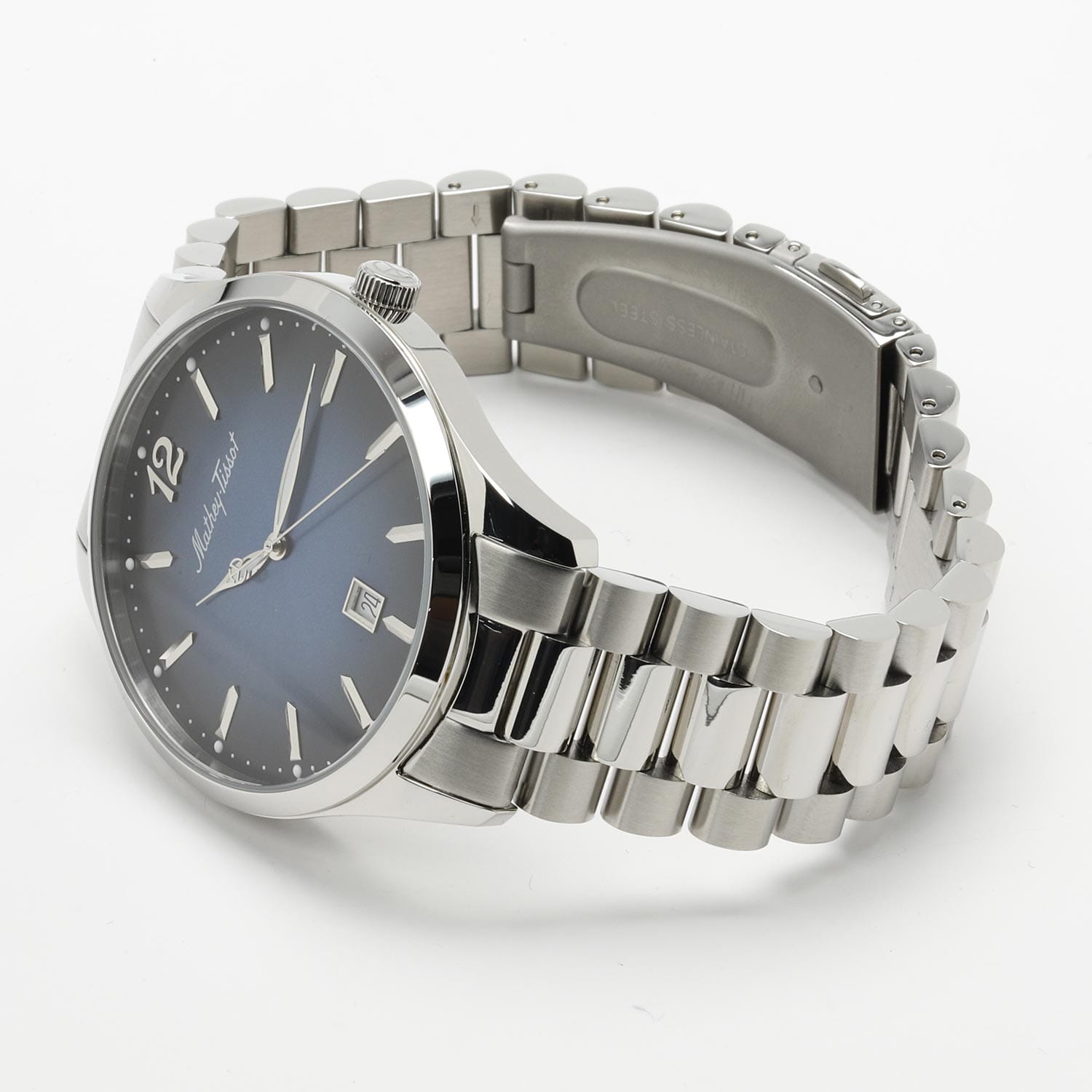 Mathey-Tissot Mathey-Tissot Urban H411MABU,  швейцария мужские часы на браслете нержавеющая сталь боковой вид