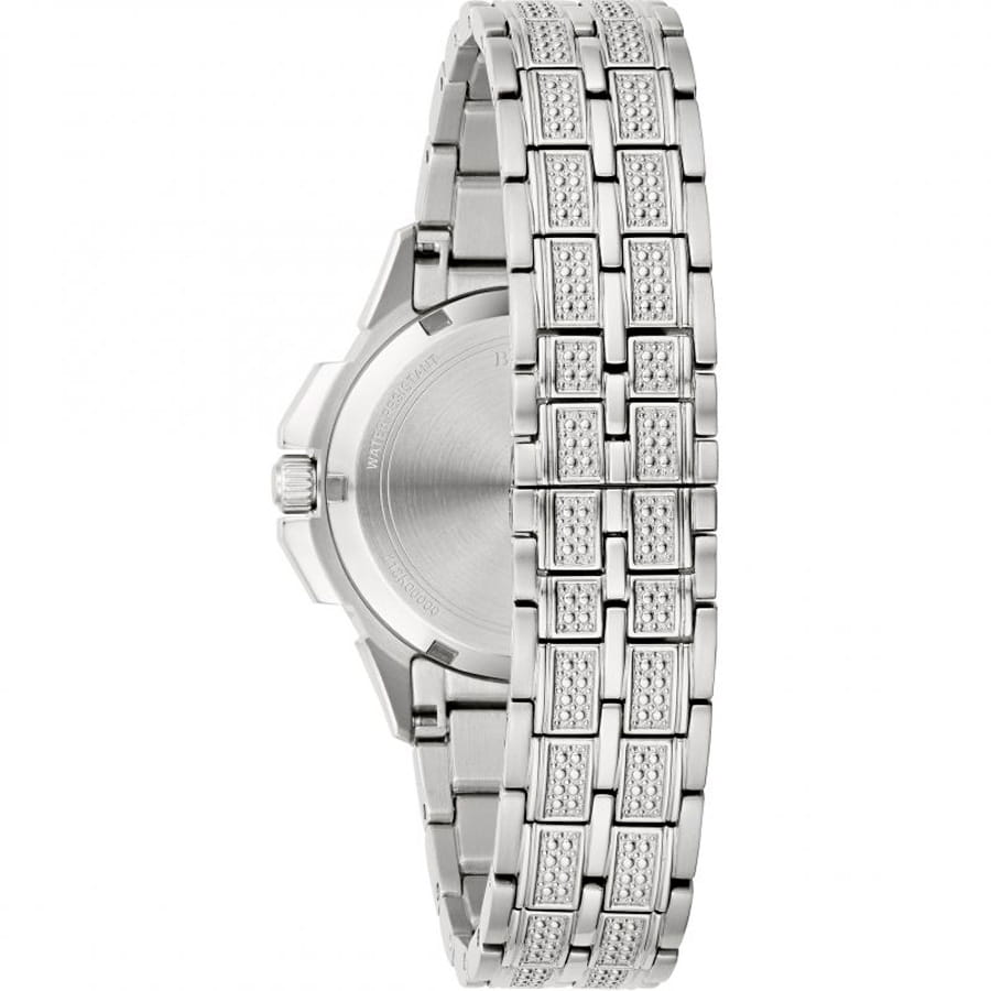 Bulova Bulova Crystal Octava 96L305,  сша женские часы на браслете нержавеющая сталь боковой вид