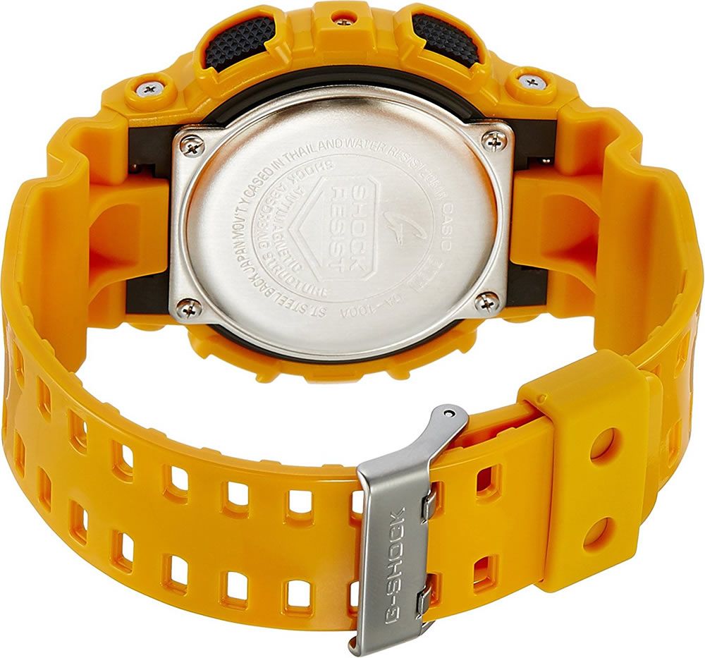 Casio Casio G-Shock GA-100A-9ADR (GA-100A-9A), g-shock япония мужские часы на браслете пластик боковой вид