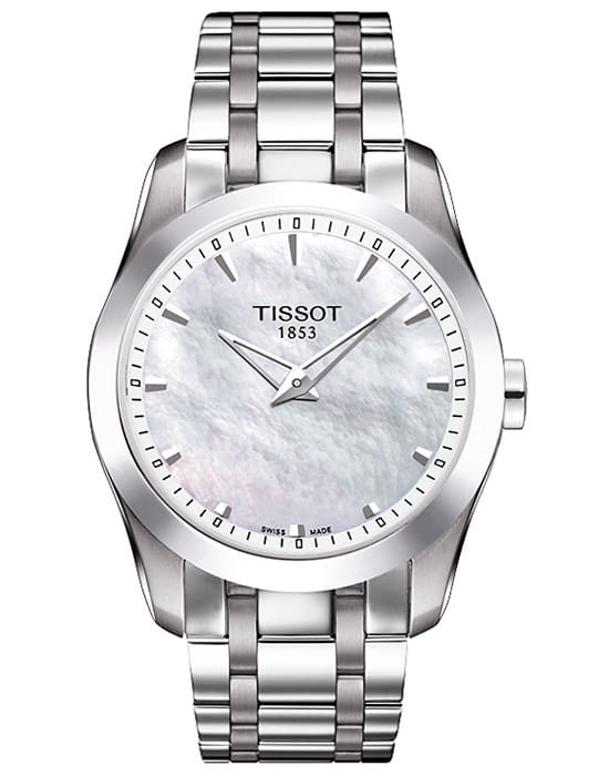Tissot Tissot Couturier T035.246.11.111.00 Couturier T0352461111100 кварцевые женские часы перламутровый циферблат, браслет нержавеющая сталь — вид спереди