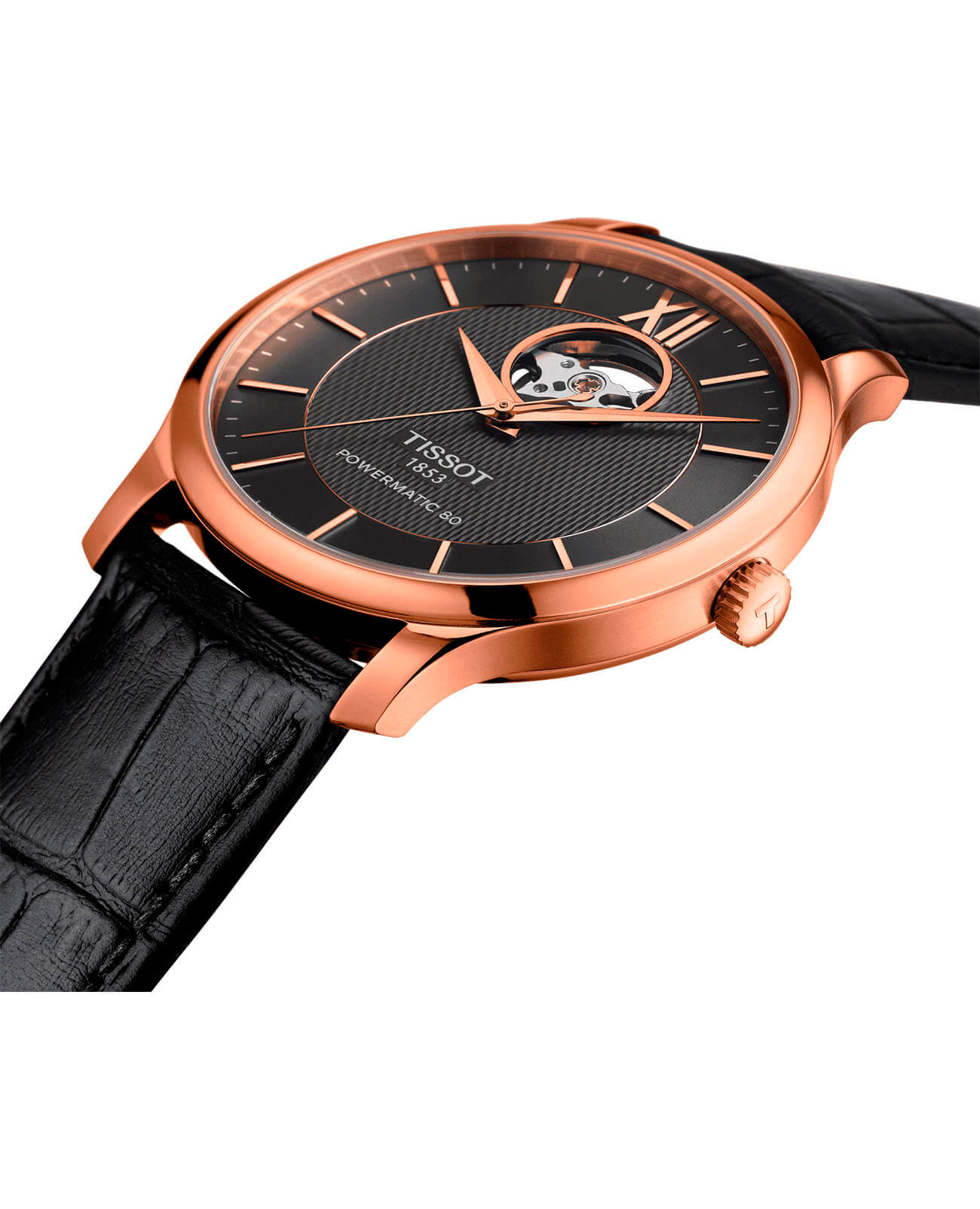 Оригинальные часы Tissot Tissot Tradition Powermatic 80 Open Heart T063.907.36.068.00 механические калибр механизма powermatic 80.601 общий вид