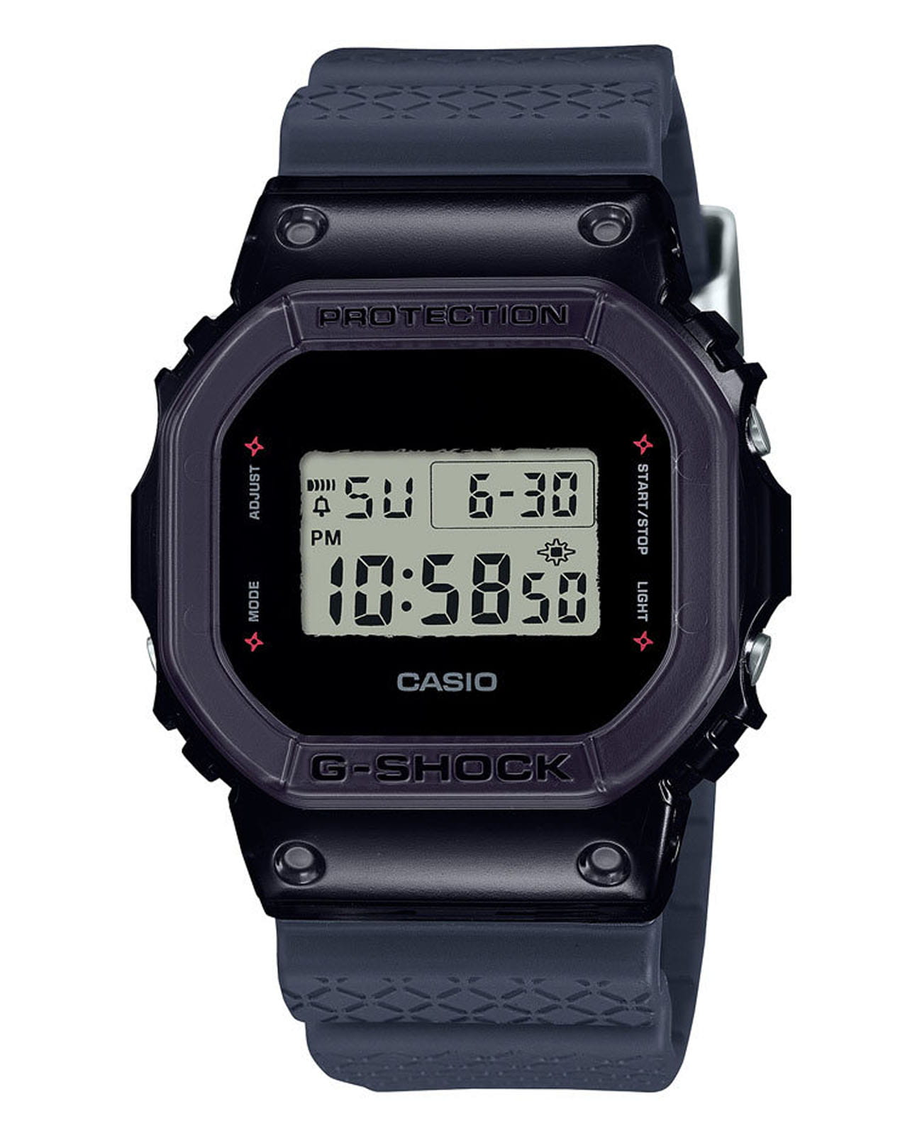 Casio Casio G-Shock DW-5600NNJ-2 DW-5600 DW-5600NNJ-2 электронные мужские часы  циферблат, браслет пластик — вид спереди