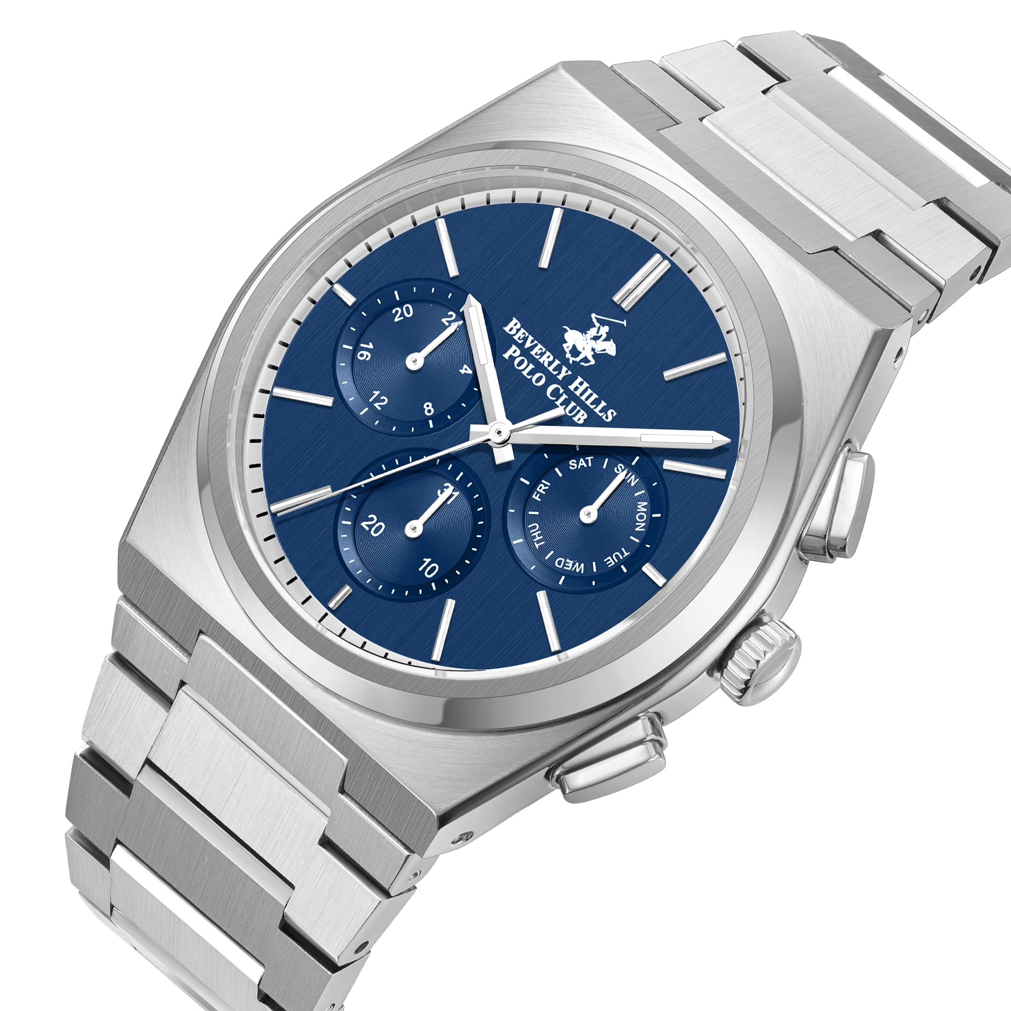 Beverly Hills Polo Club Beverly Hills Polo Club BP3381X.390 кварцевые мужские часы часы крупный план синий циферблата