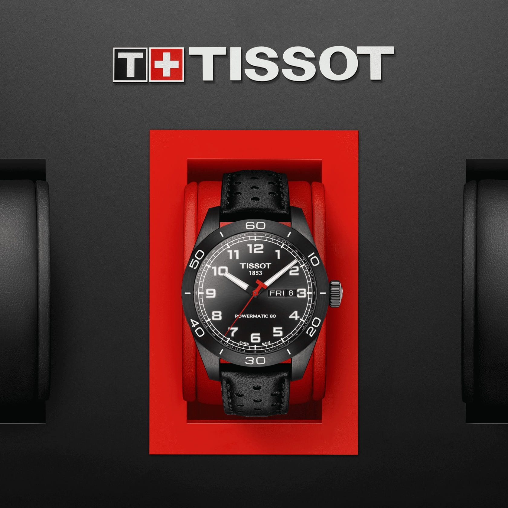 Tissot Tissot PRS 516 Powermatic 80 T131.430.36.052.00 мужские часы черный циферблат на запястье