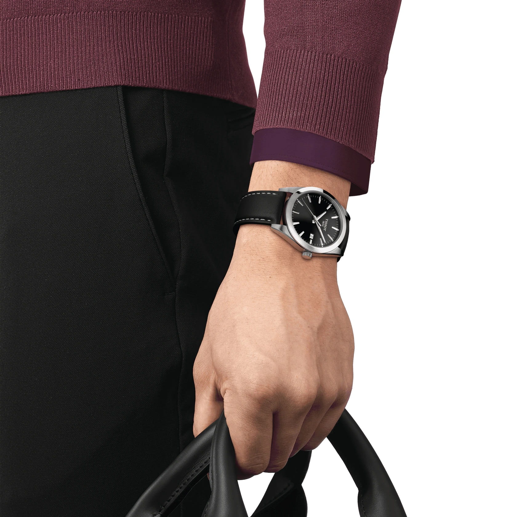 Tissot Tissot Gentleman T127.410.16.051.00 Gentleman, наручные мужские часы фото под углом