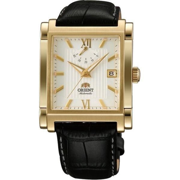 Orient Orient FDAH002W (FFDAH002W)  FFDAH002W механические мужские часы белый циферблат, браслет кожа + текстиль — вид спереди