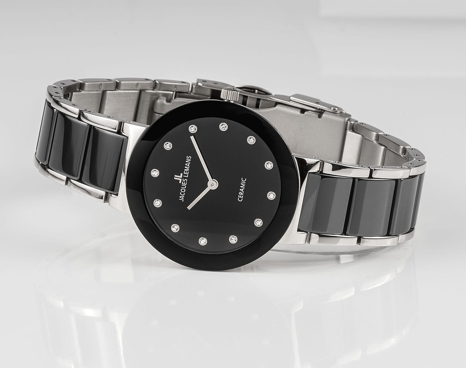 Jacques Lemans Jacques Lemans High Tech Ceramic 42-7G,  австрия женские часы на браслете керамика боковой вид