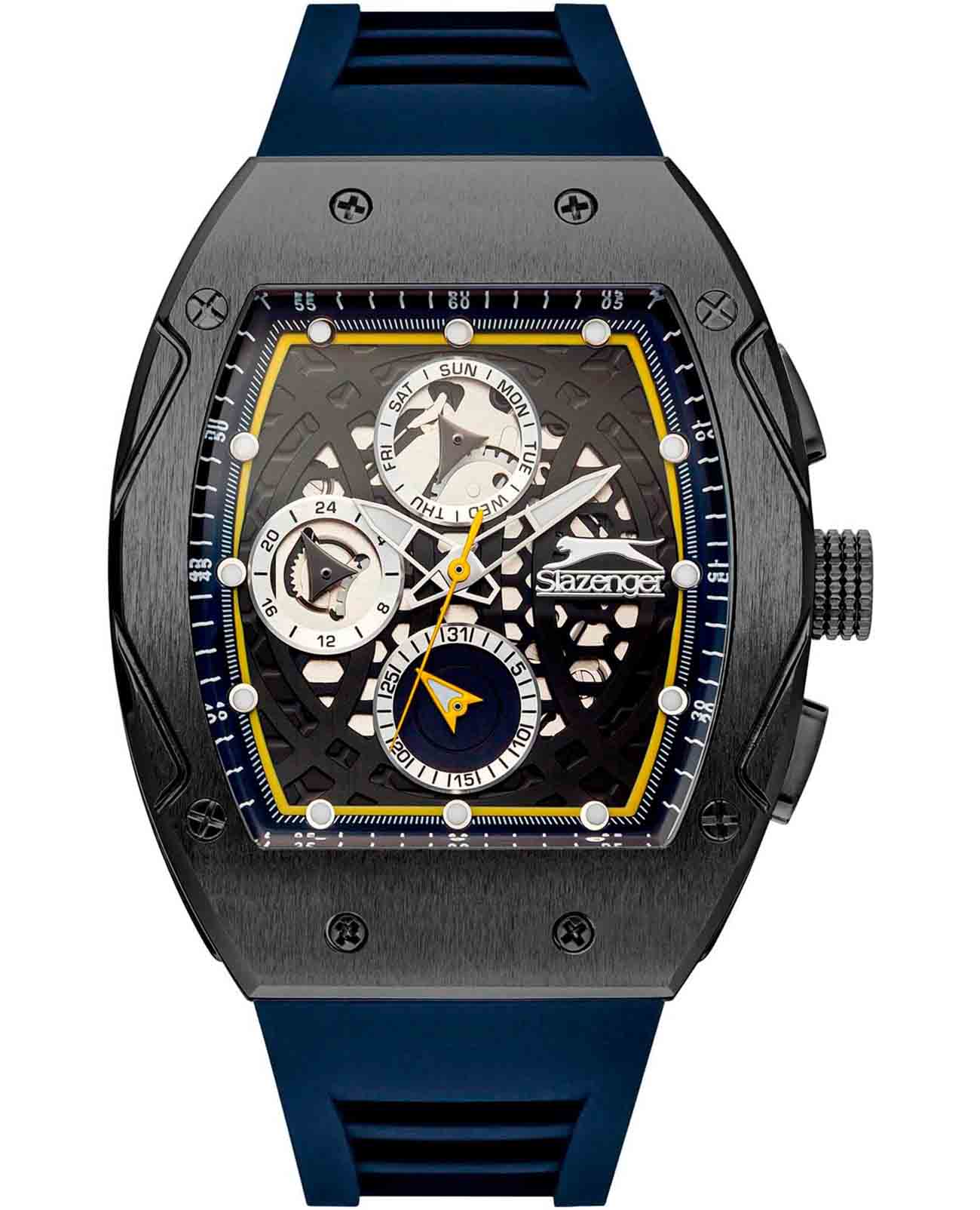 Slazenger Slazenger SL.09.2257.2.03  SL.09.2257.2.03 кварцевые мужские часы черный циферблат, браслет силикон — вид спереди