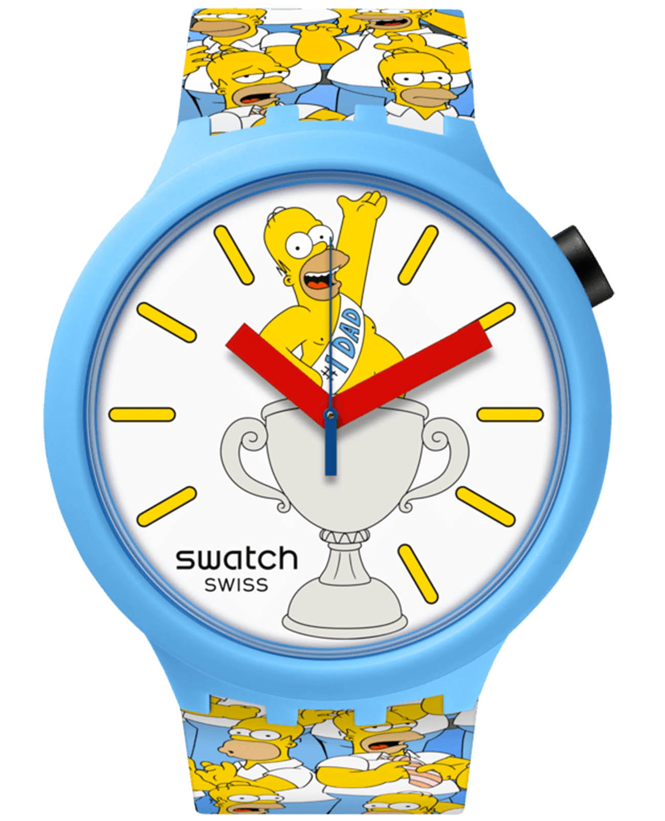 Swatch Swatch Big Bold Biosourced Standard SB05Z100  SB05Z100 кварцевые женские часы белый циферблат, браслет биоматериал — вид спереди