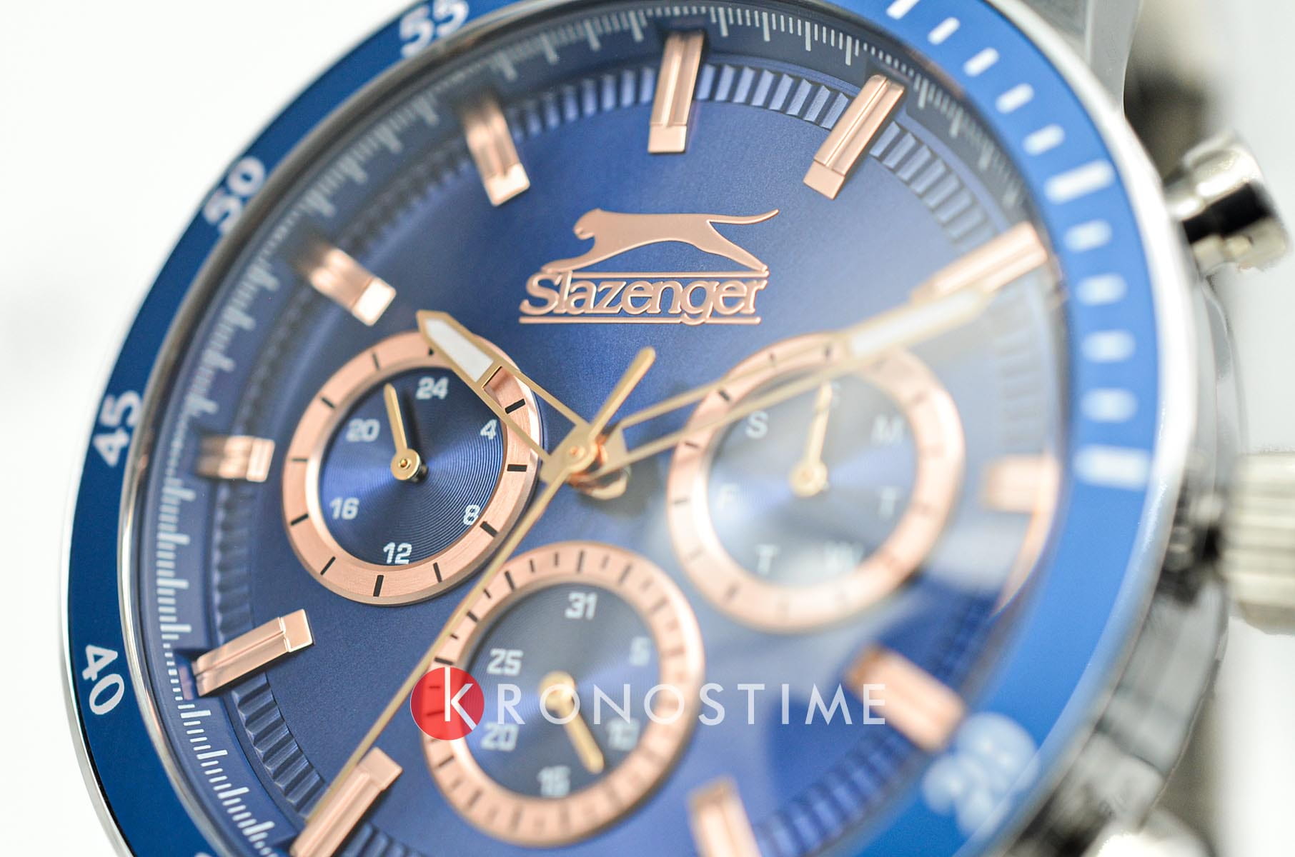 Slazenger Slazenger SL.09.2260.2.06 кварцевые мужские часы часы крупный план синий циферблата