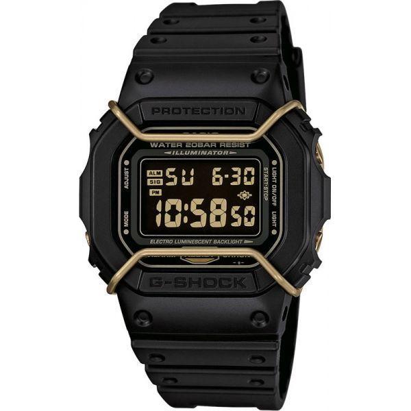 Casio Casio G-Shock DW-5600P-1E DW-5600 DW-5600P-1E электронные мужские часы черный циферблат, браслет пластик — вид спереди