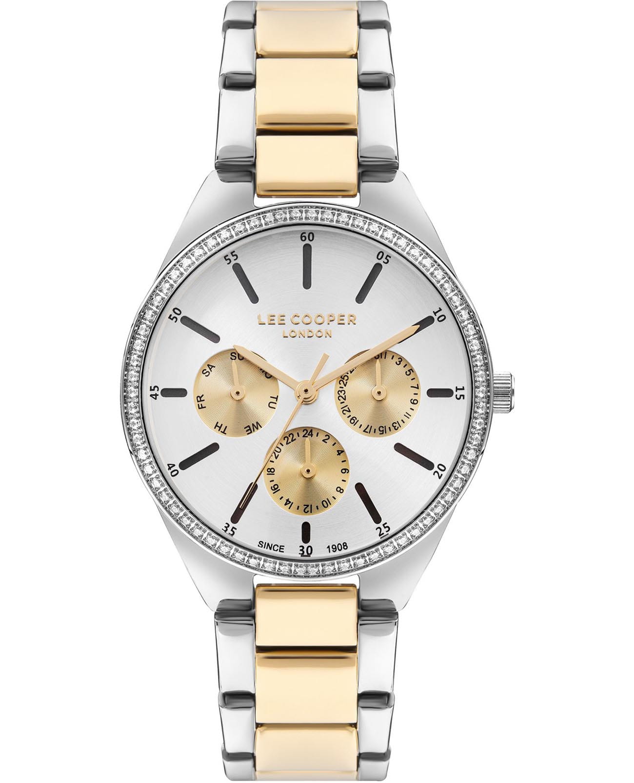 Lee Cooper Lee Cooper LC07863.230  LC07863.230 кварцевые женские часы серебристый циферблат, браслет нержавеющая сталь с ip-покрытием — вид спереди
