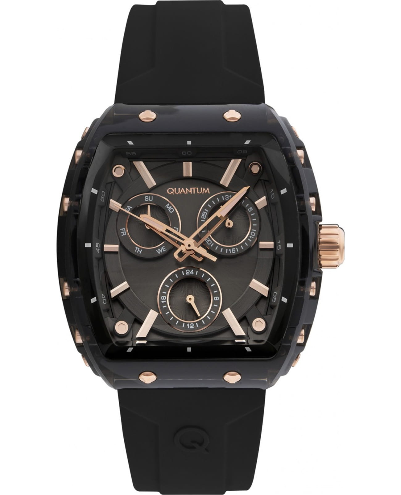 Quantum Quantum Powertech IML1110.651  IML1110.651 кварцевые женские часы черный циферблат, браслет силикон — вид спереди