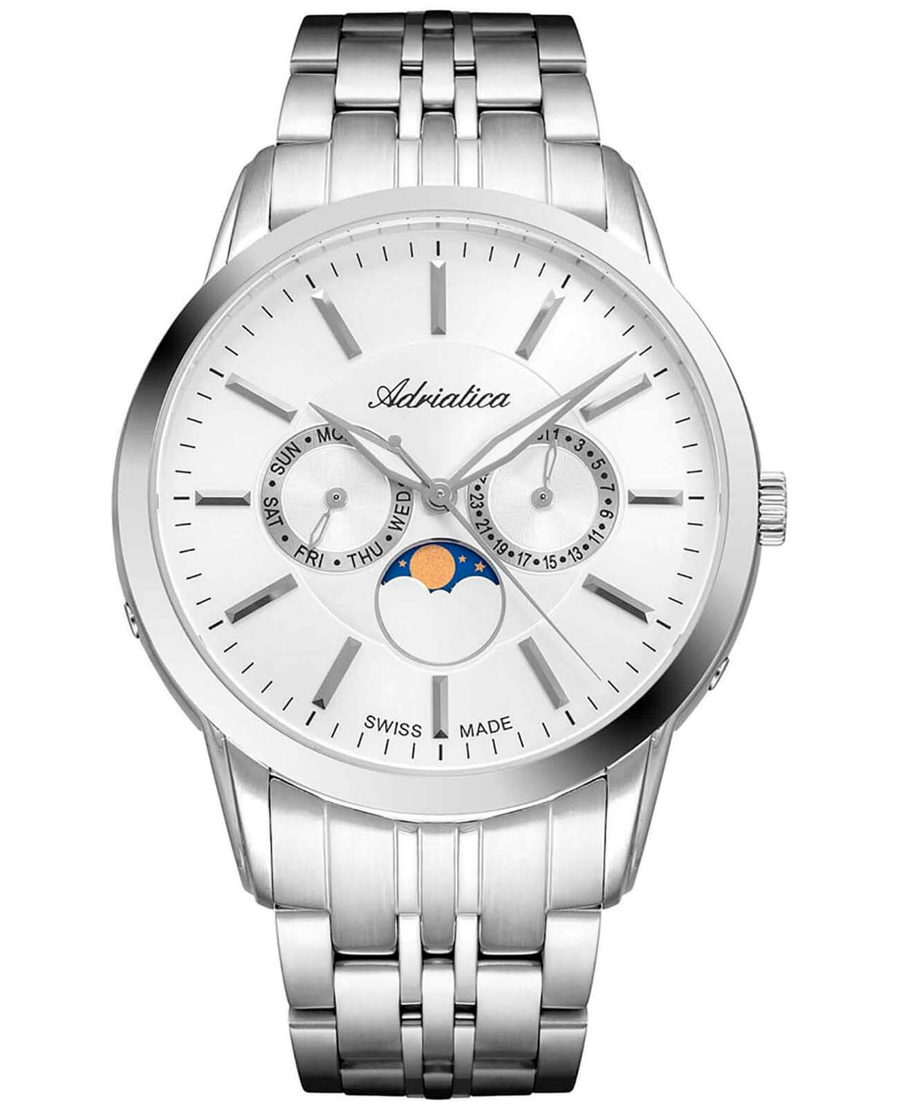 Adriatica Adriatica Essence A8306.5113QF  A8306.5113QF кварцевые мужские часы  циферблат, браслет нержавеющая сталь — вид спереди