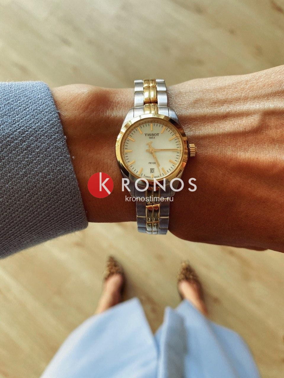 Оригинальные часы Tissot Tissot PR 100 Lady Small T101.010.22.111.00 кварцевые калибр механизма eta f03.111 общий вид