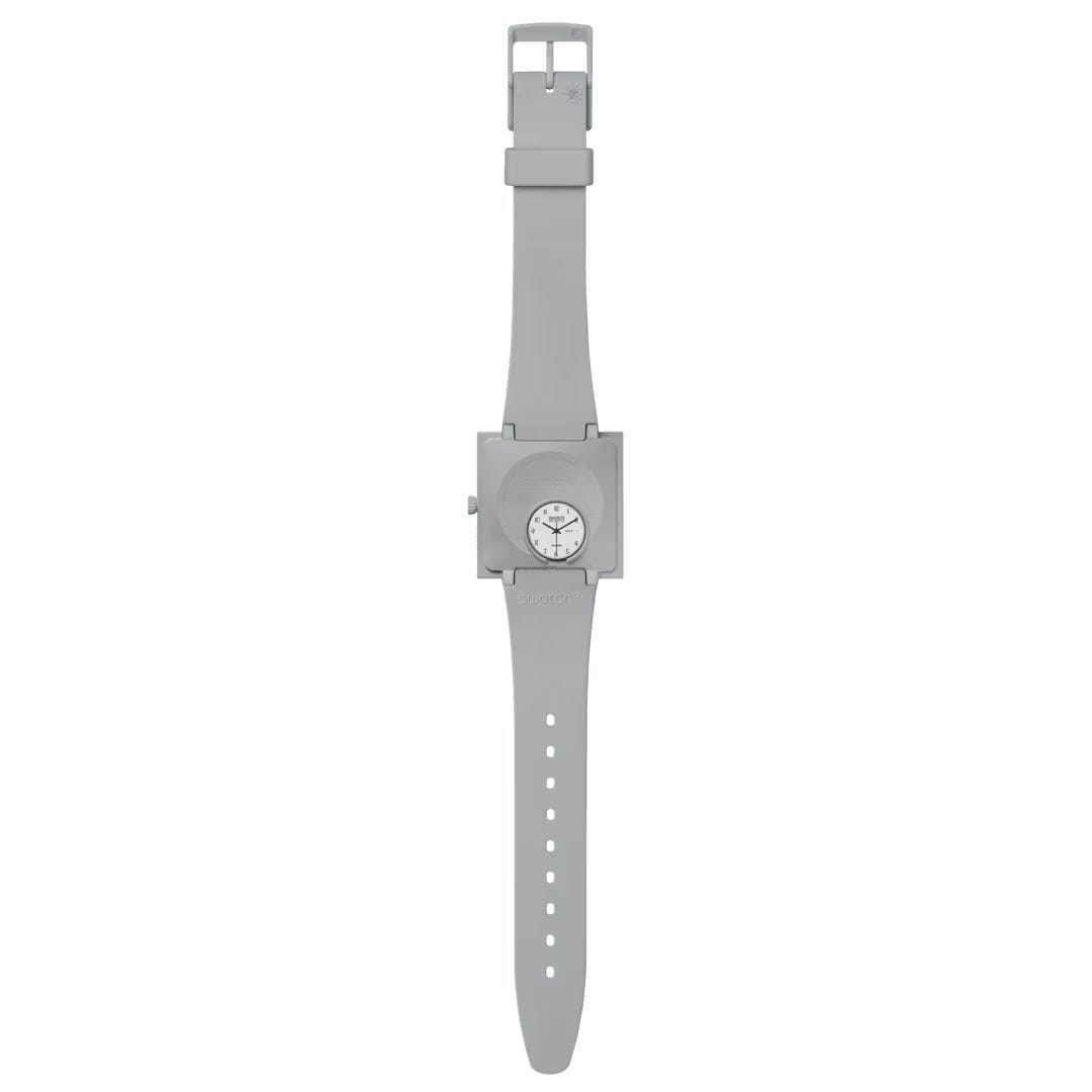 Оригинальные часы Swatch Swatch Square Bioceramic Standard SO34M700 кварцевые калибр механизма  общий вид