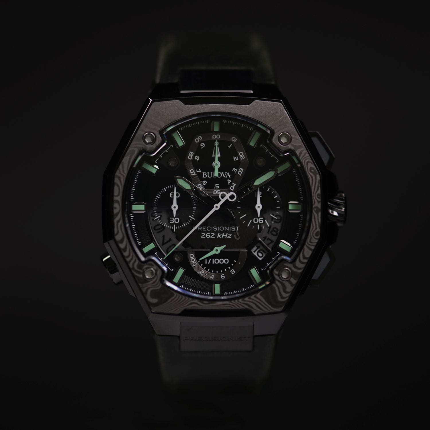 Bulova Bulova Precisionist 98B355 мужские часы черный циферблат на запястье