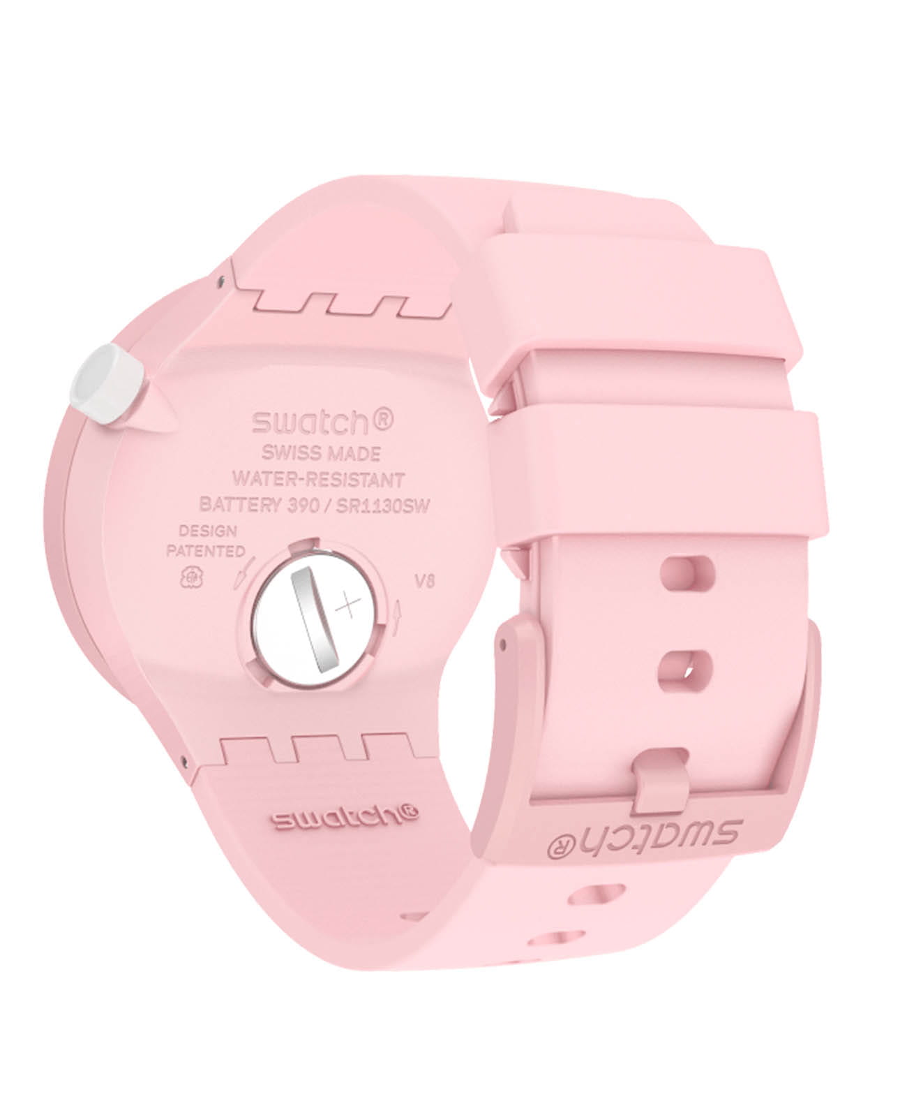 Swatch Swatch Big Bold Bioceramic Lacquered SB03P100 кварцевые мужские часы часы крупный план розовый циферблата