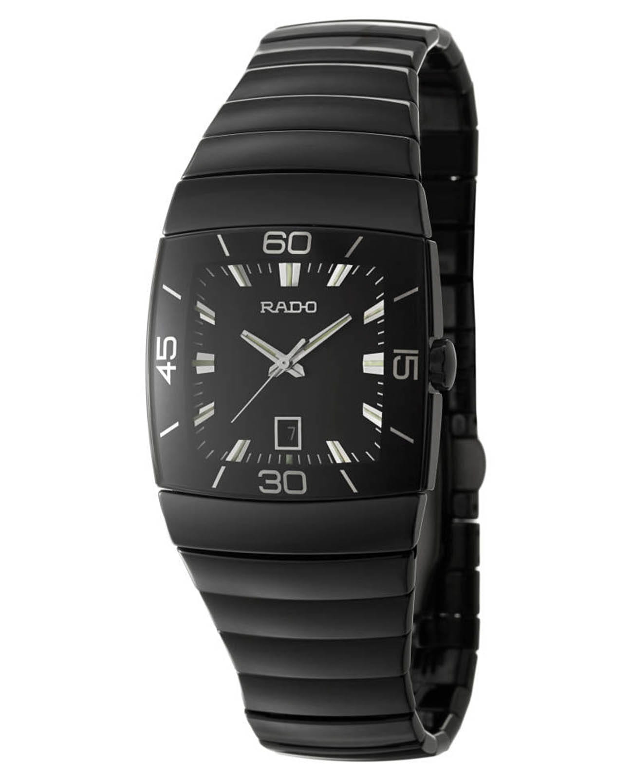 Rado Rado Sintra R13797152  R13797152 кварцевые мужские часы черный циферблат, браслет керамика — вид спереди