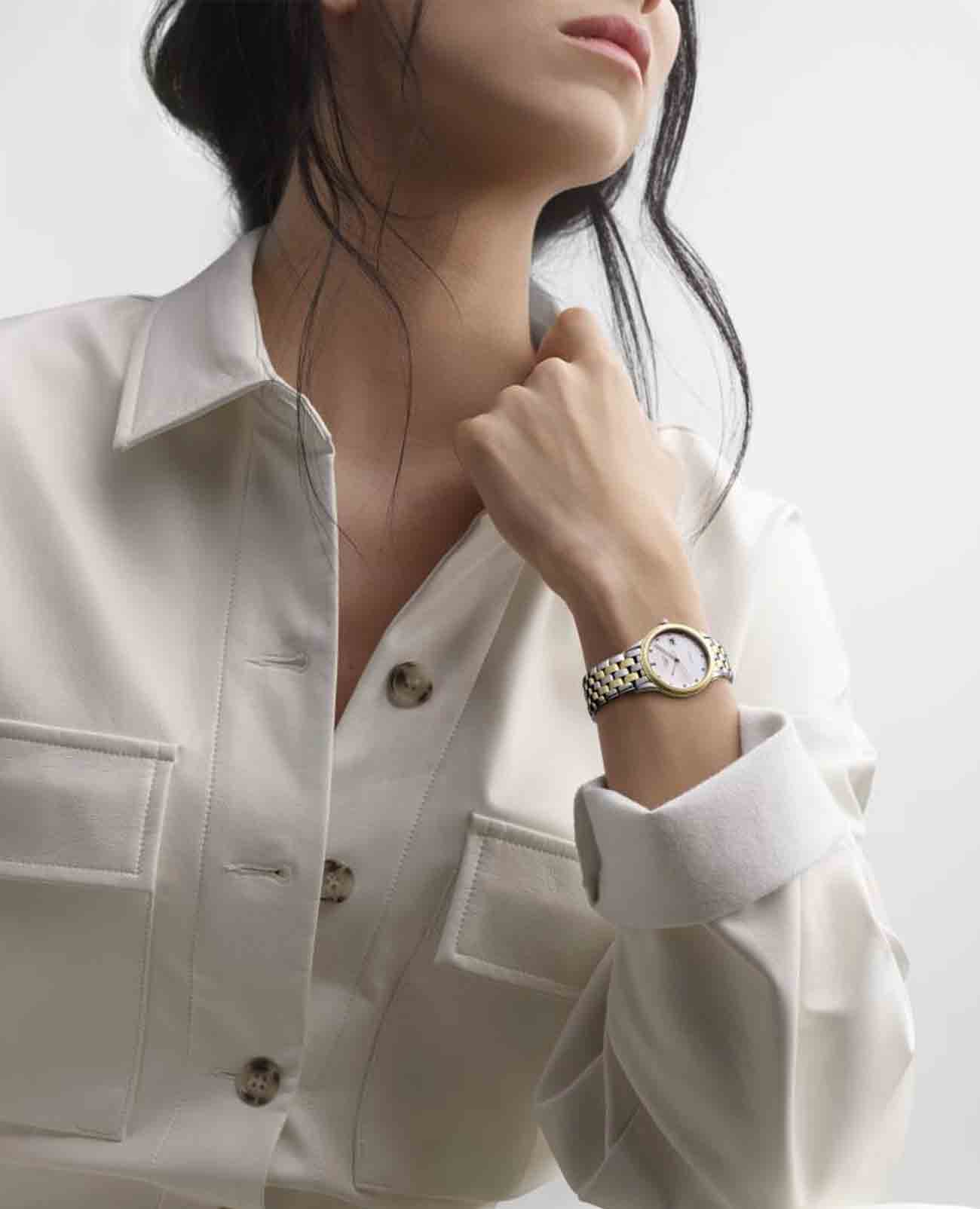 Longines Longines Flagship L4.374.3.27.7, flagship швейцария женские часы на браслете сталь c pvd покрытием боковой вид