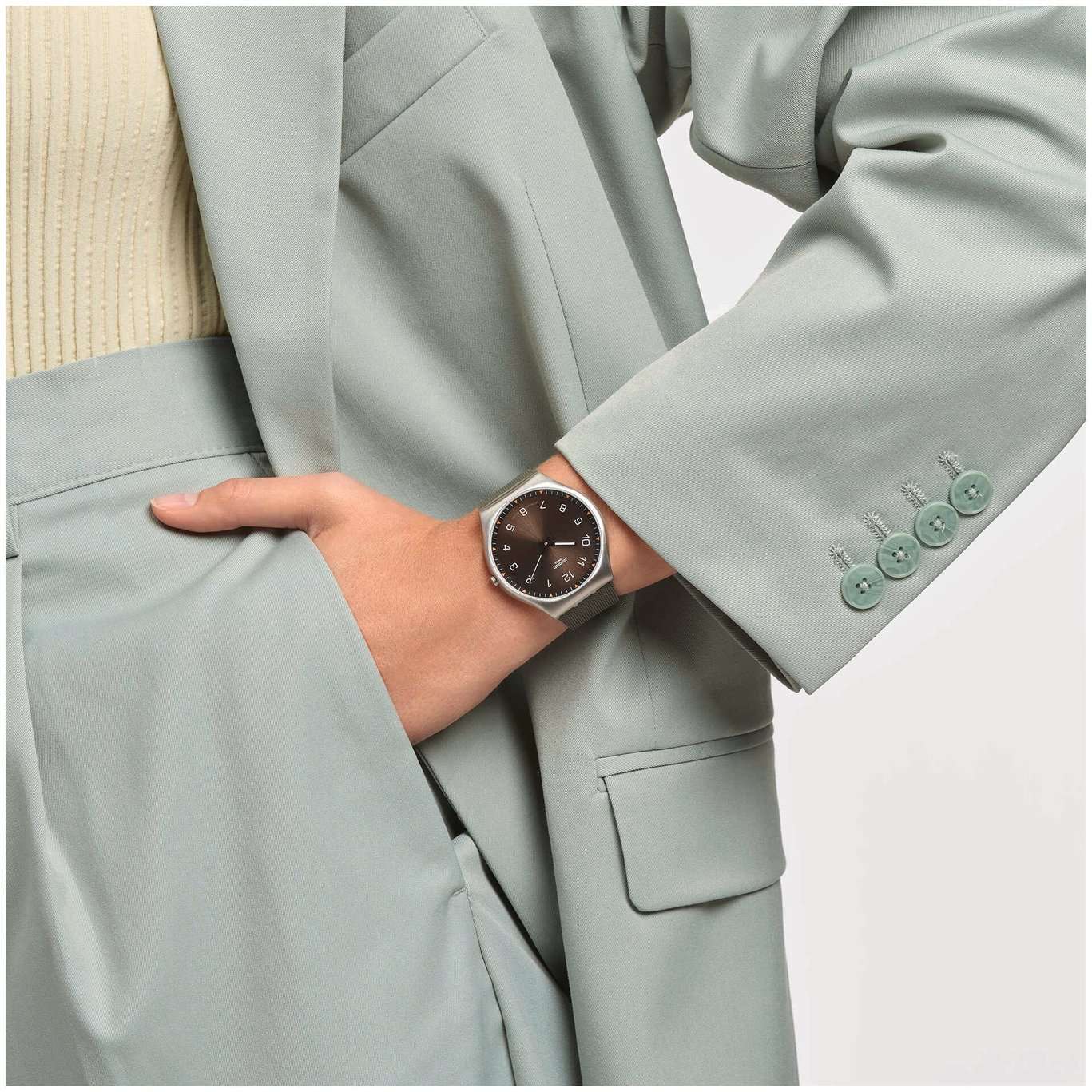 Swatch Swatch Skin Irony 42 SS07S103 швейцария наручные женские часы заводная головка с логотипом Swatch