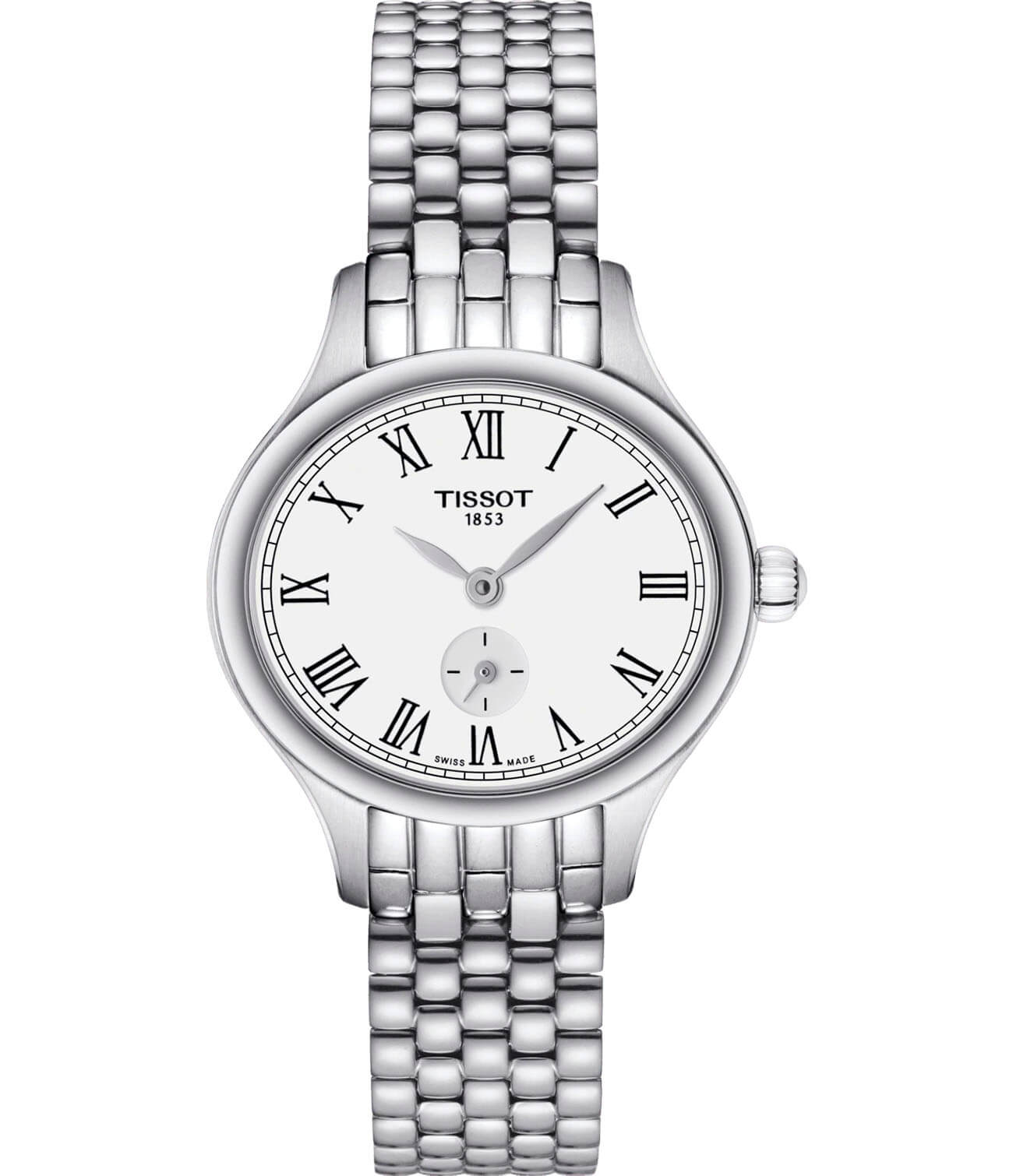 Tissot Tissot Bella Ora Piccola T103.110.11.033.00 Bella Ora T1031101103300 кварцевые женские часы белый циферблат, браслет нержавеющая сталь — вид спереди