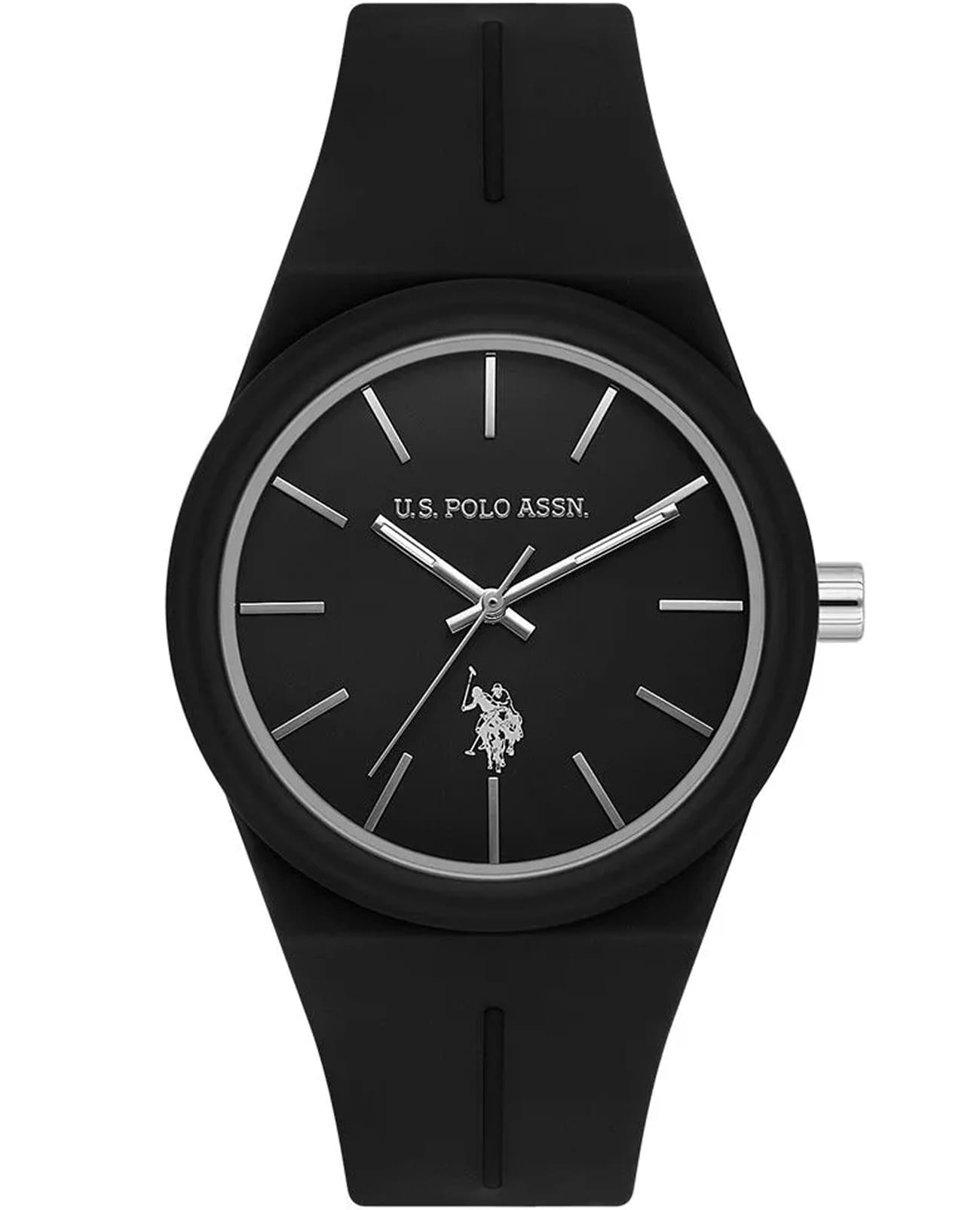 U.S. Polo Assn. U.S. Polo Assn. Yard USPA1110-02  USPA1110-02 кварцевые женские часы черный циферблат, браслет силикон — вид спереди